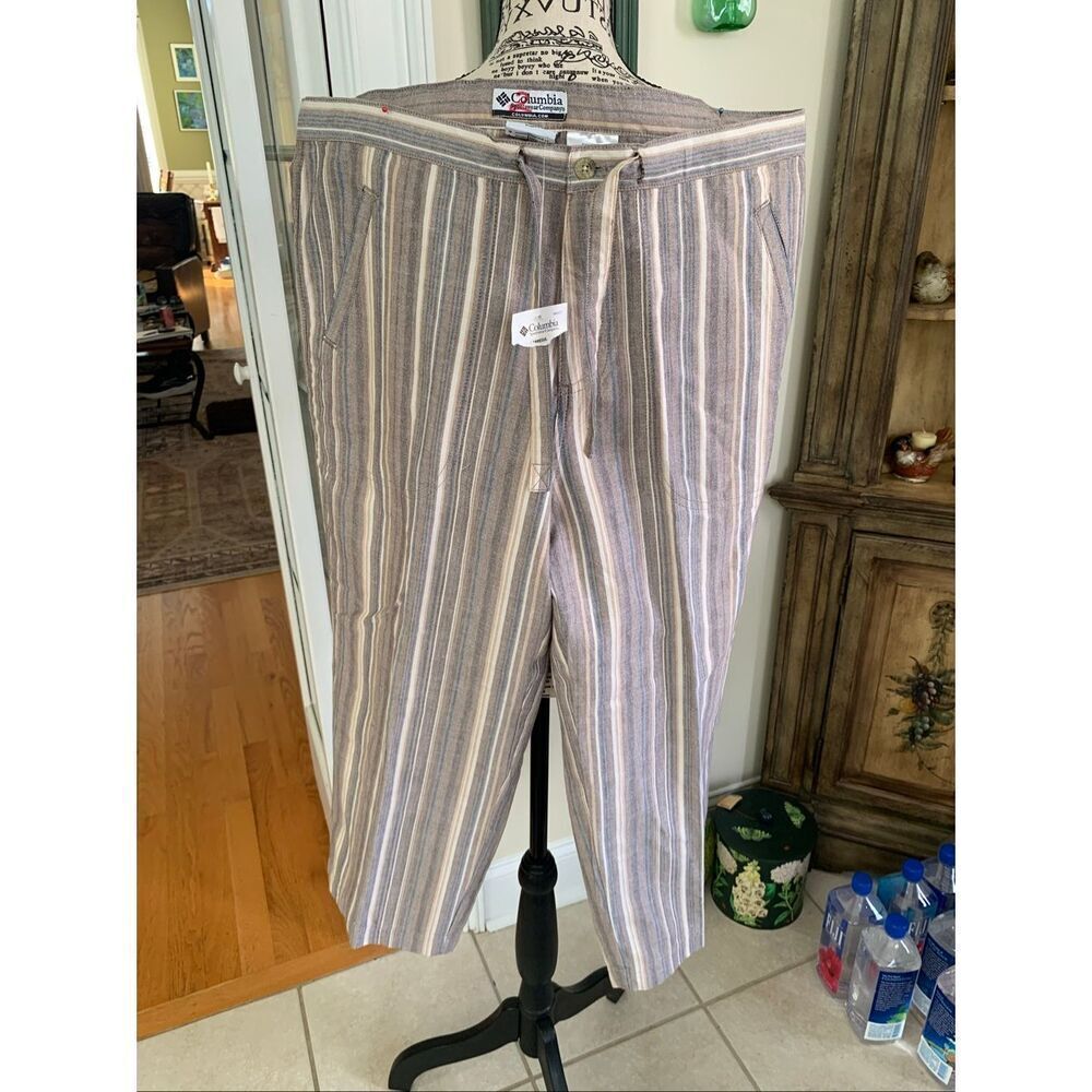NWT Columbia Sportswear Women's Brown Striped capris